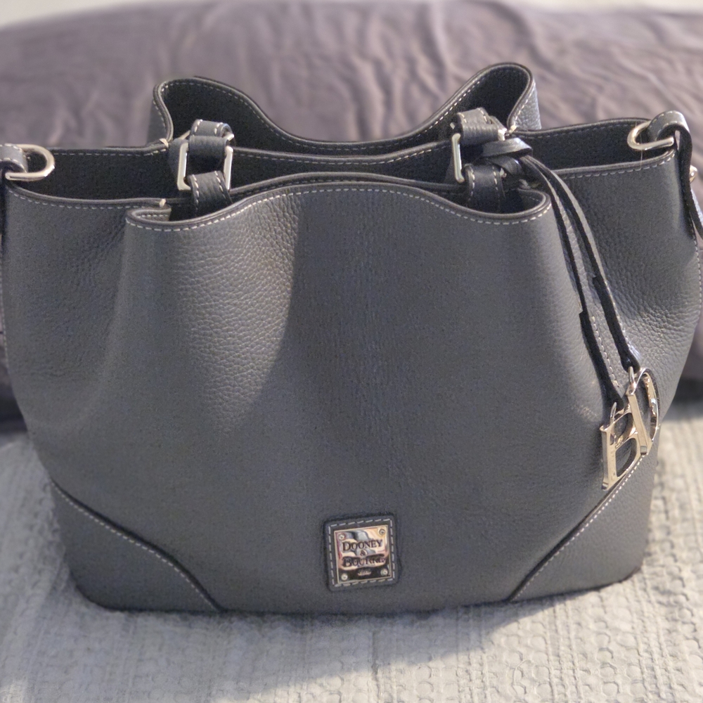 Dooney & Bourke Gray Leather Barlow Bag